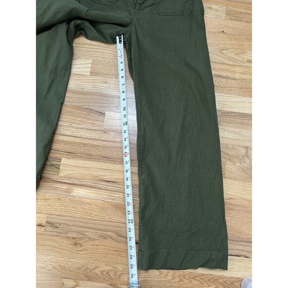 Anthropologie Maeve The Colette High Rise Cropped Wide Leg Pants Green Size 32 - Picture 8 of 10